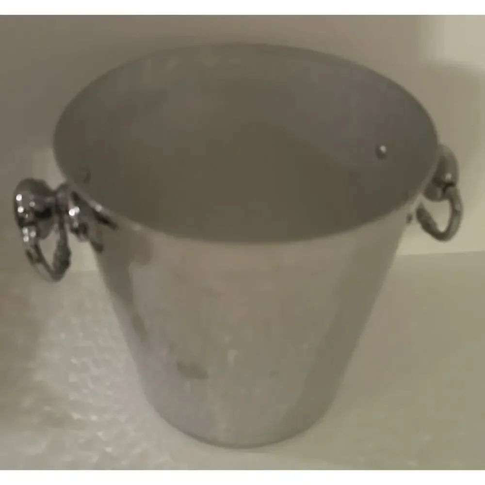 Mauviel Hammered Aluminum Wine Ice Bucket With Stainless Steel Handles
